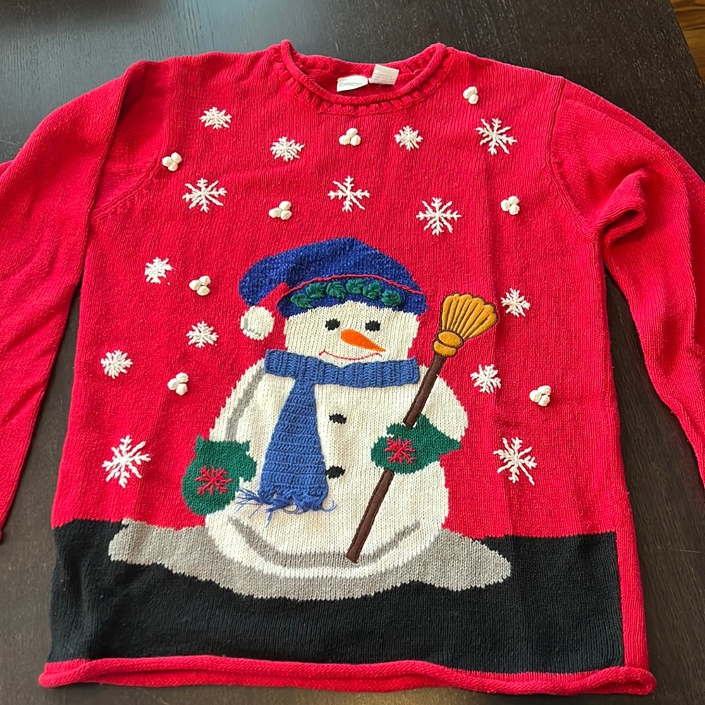 Christmas snowman red sweater